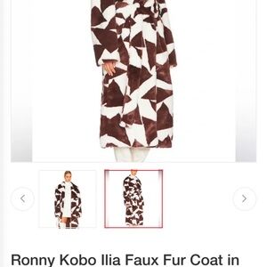 Ronny kobo faux ur floor length coat with strap. Level worn. Tags and everything